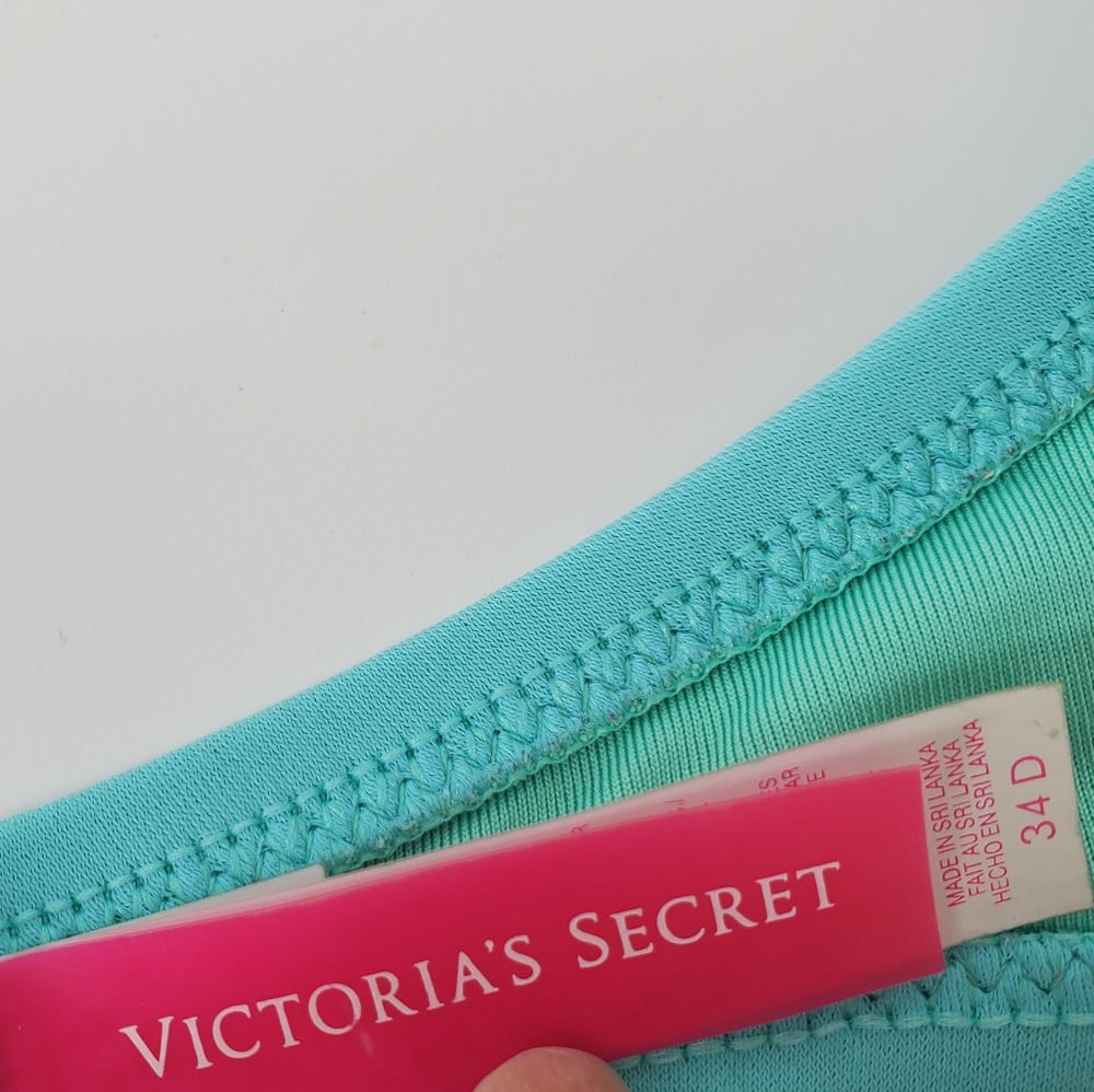 Victoria's Secret 34D bandeau bikini top teal - Picture 3 of 3
